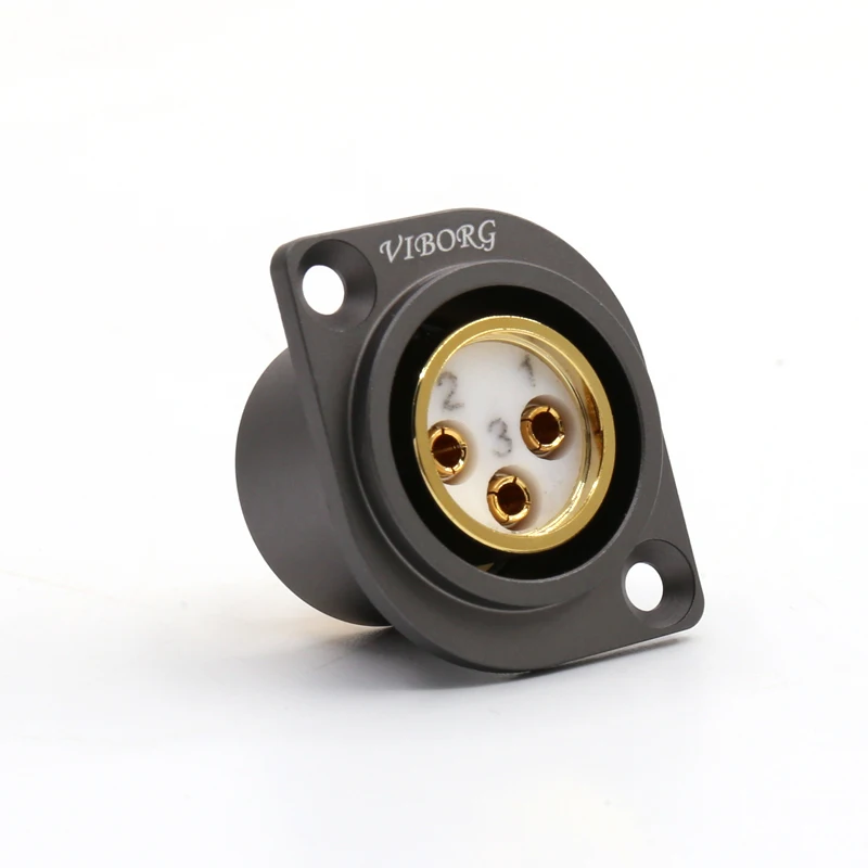 Viborg CM201 (G) CF201 1 шт. 3 PIN гнездо XLR разъем для микрофона Jack AMP Mic серебряное дно толстое