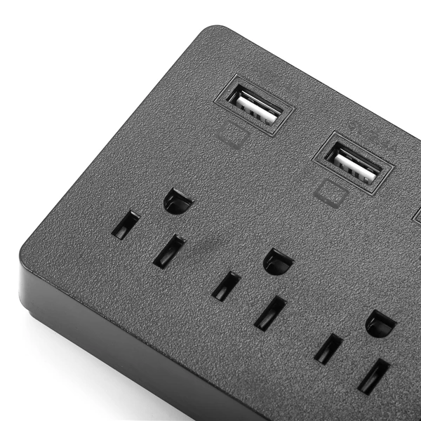 CLAITE 5V 2.4A 4 США AC Мощность разъем 6 USB розетки Газа защищенный свинцовый шнур