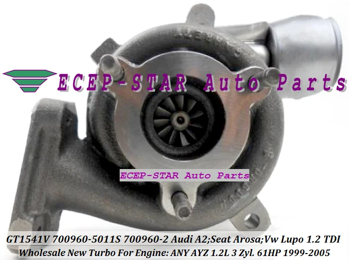 Турбокомпрессор GT1541V 700960-5011S 700960 045145701A для Audi A2 Seat Arosa 01 Volkswagen VW Lupo 1.2L любой AYZ 61HP |