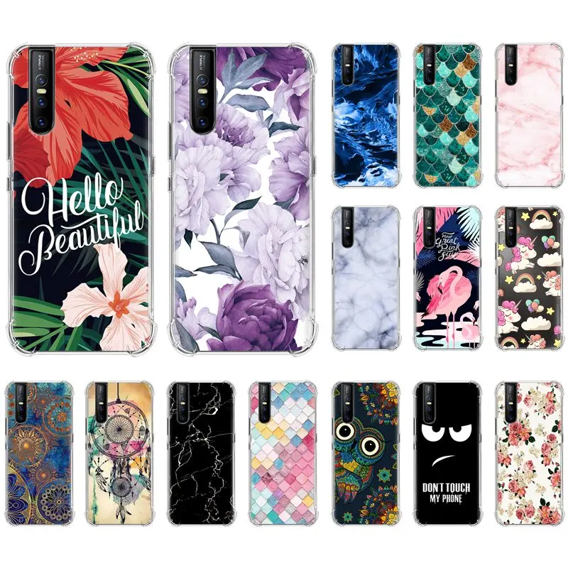 Stylish Painted Anti-falling Phone Case For Vivo V15 Pro / S1 6.39 Inch With Airbag Back Cover |