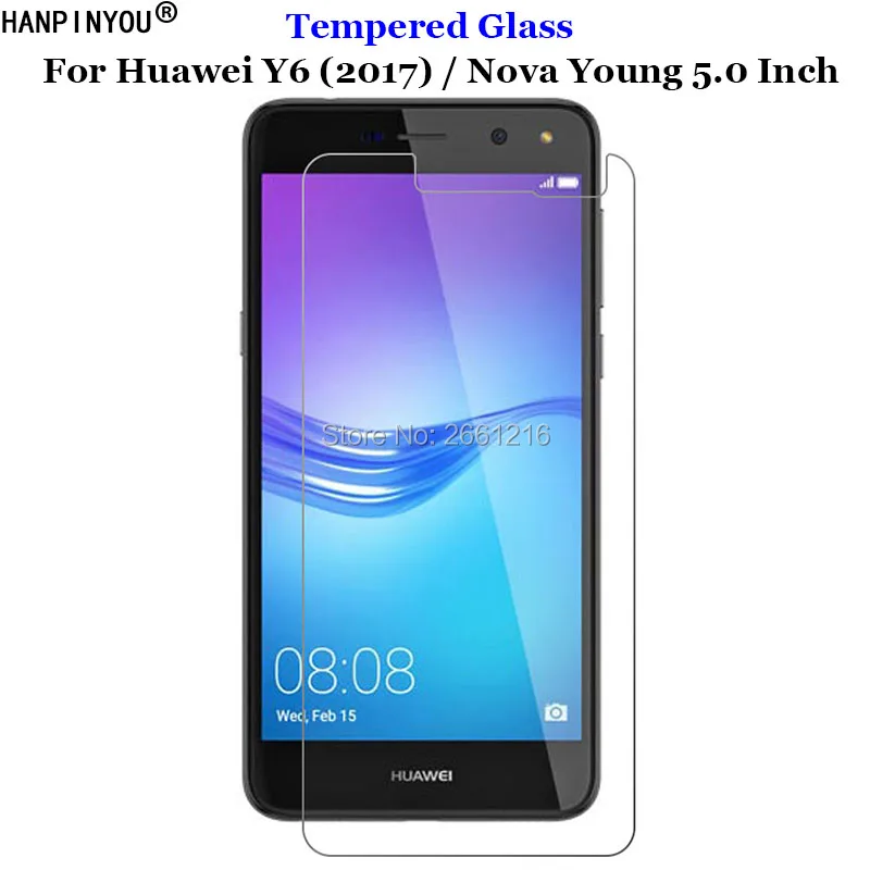 

Закаленное стекло 9H 2.5D для Huawei Y6 2017, Премиум Защитная пленка для экрана Huawei Y6 (2017) / Nova Young 5,0"