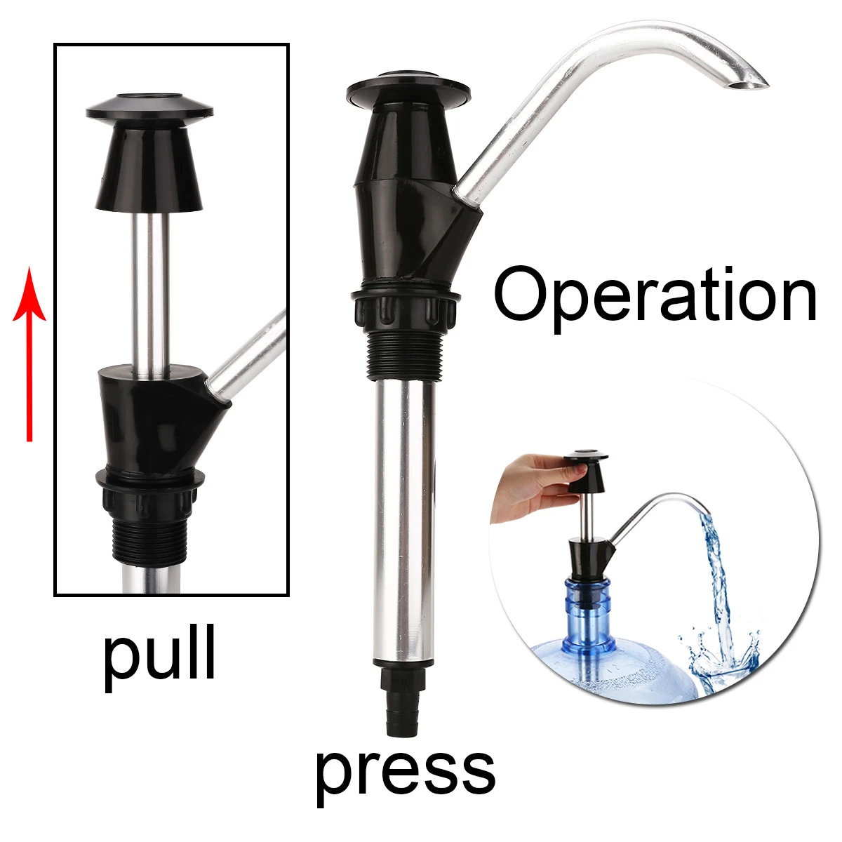 

Manual Water Bottle Pumping Faucet Caravan Sink Aluminum Water Hand Pump Tap Camping Trailer Motorhome Drinking Replacement