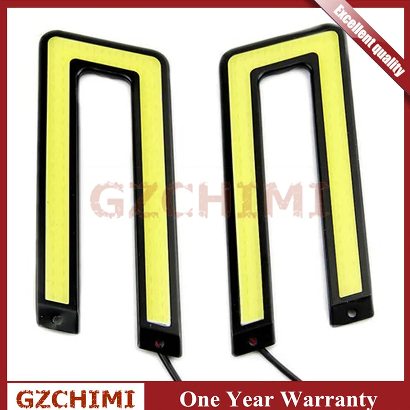 2 шт. Универсальный водонепроницаемый дневный ходовой светильник s Белый COB 6000K