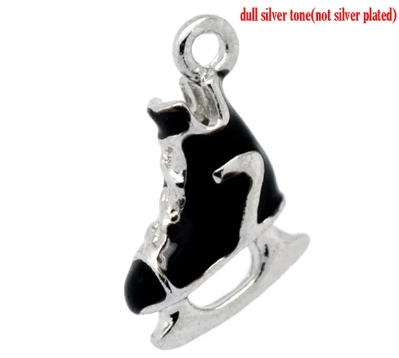 Милые 10 серебряных цветов Эмаль скейт обувь Шарм Подвески (B10440)|pendant tiger|pendant traypendant
