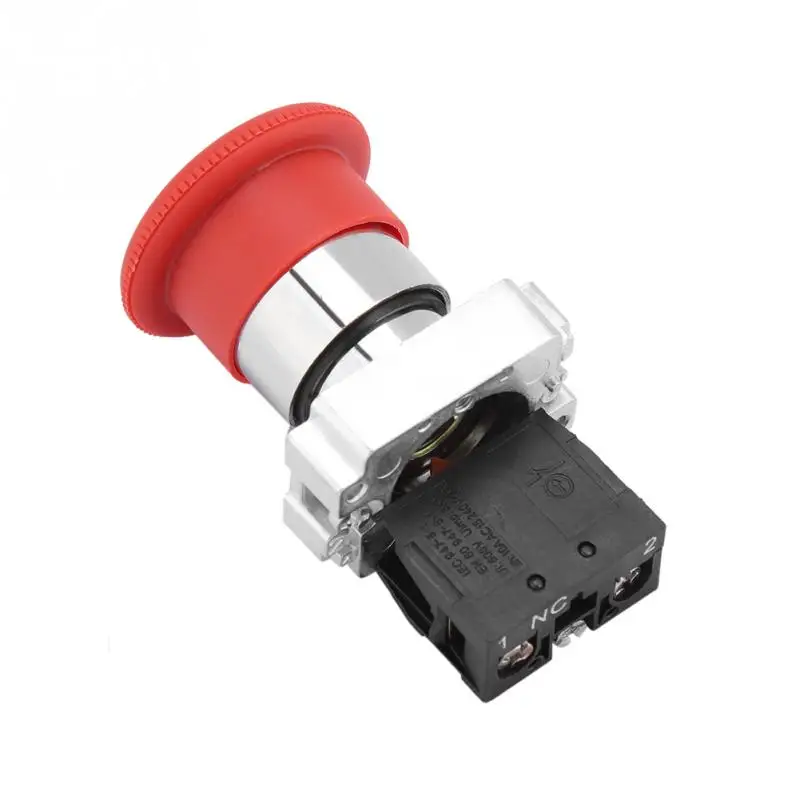 Топ 2 шт. красная Грибная крышка Кнопка аварийной остановки 22 мм XB5 переключатель