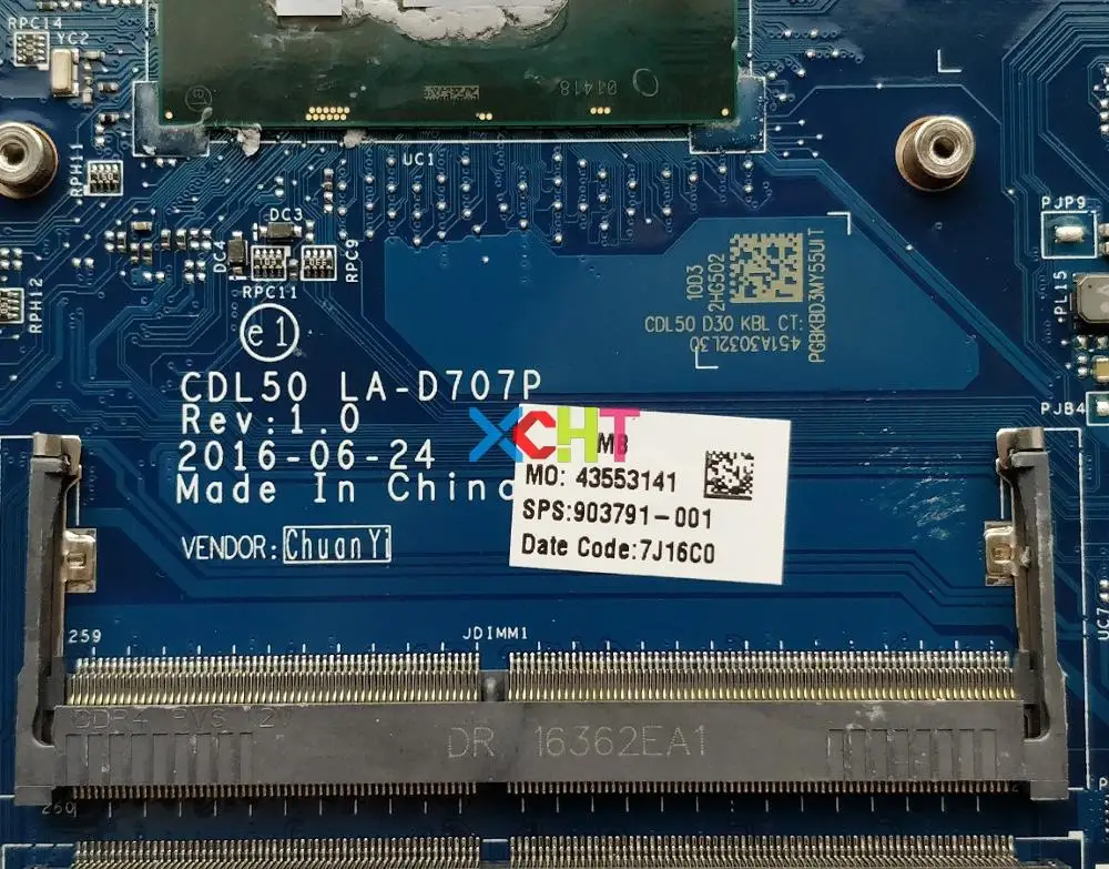 Для HP Тетрадь 15 AY 903791 001 601 w 216 0867071 R5M1 30/2G SR2ZU I5 7200U Процессор CDL50 LA D707P материнская