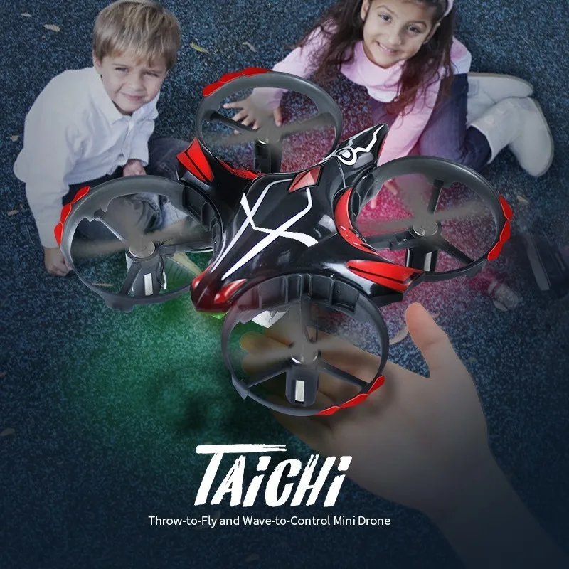 T2G мини Drone с передатчиком инфракрасный Сенсор вертолет бросить летать на высоте