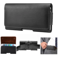 fashion mens universal horizontal genuine leather waist pack belt clip bag for iphone 13 12 11pro xs max 5s 8 pouch holster case