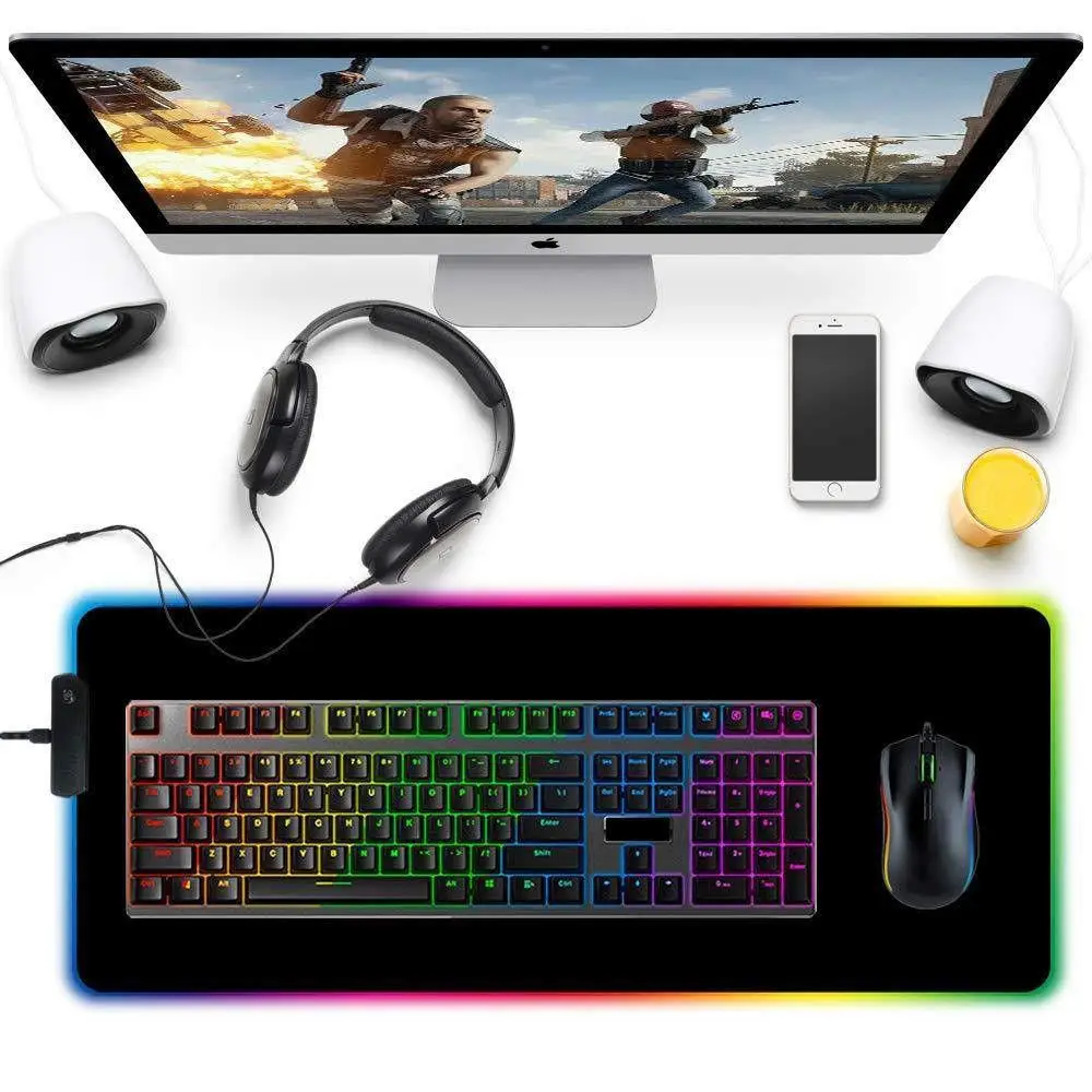EastVita большое RGB цветное светодиодное освещение игровой коврик для мыши Коврик для ПК ноутбука RGB с подсветкой эффект r20