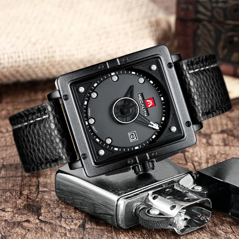MEGALITH простые мужские Часы повседневные Водонепроницаемые Военные Спортивные