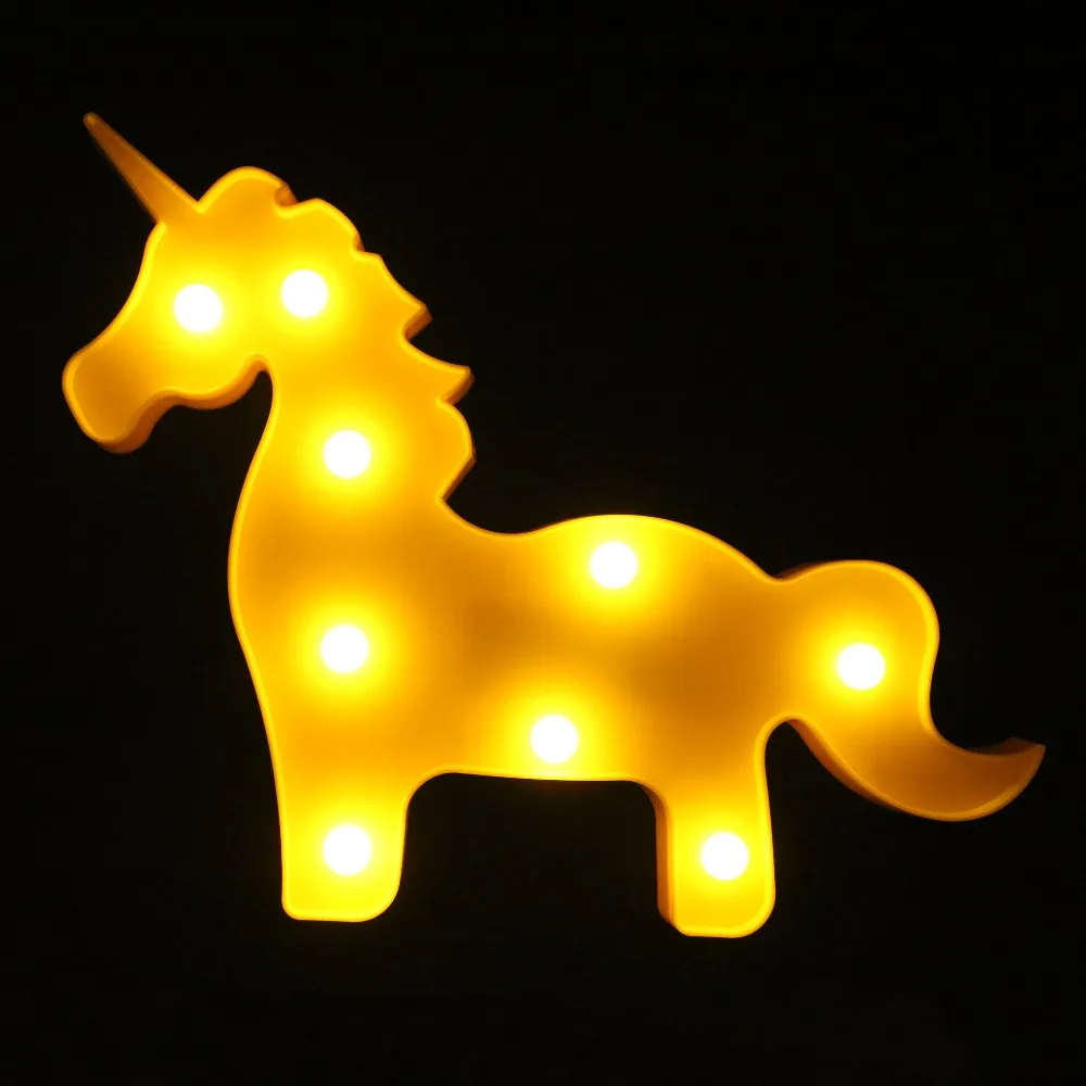 Единорог LED кокосовое дерево ночные светильники Вечеринка Луна облако 3D
