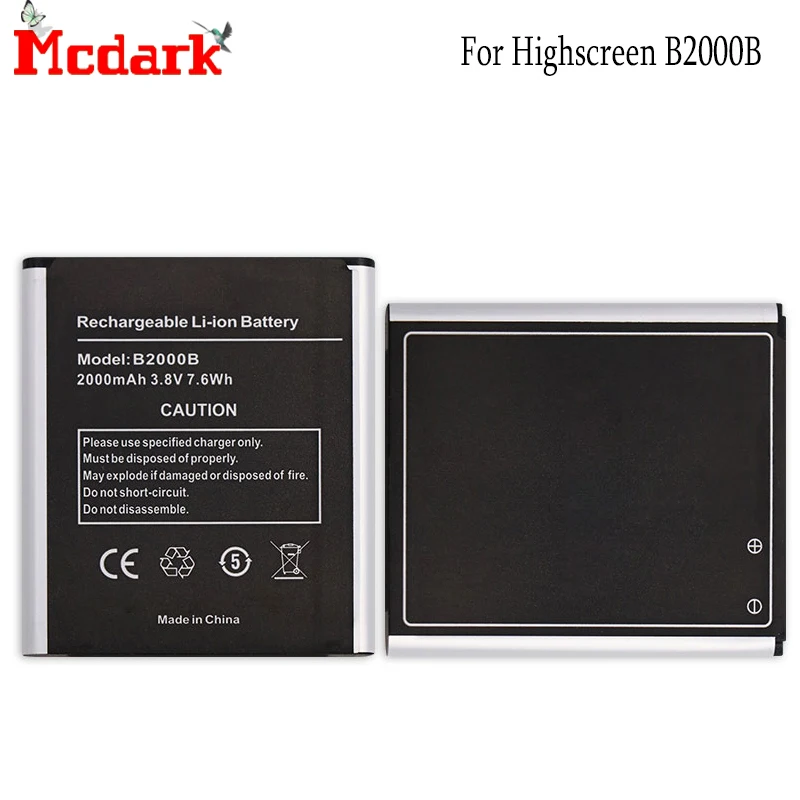 Замена батареи Mcdark для Highscreen WinWin win B2000B Высококачественная батарея 2000 мАч