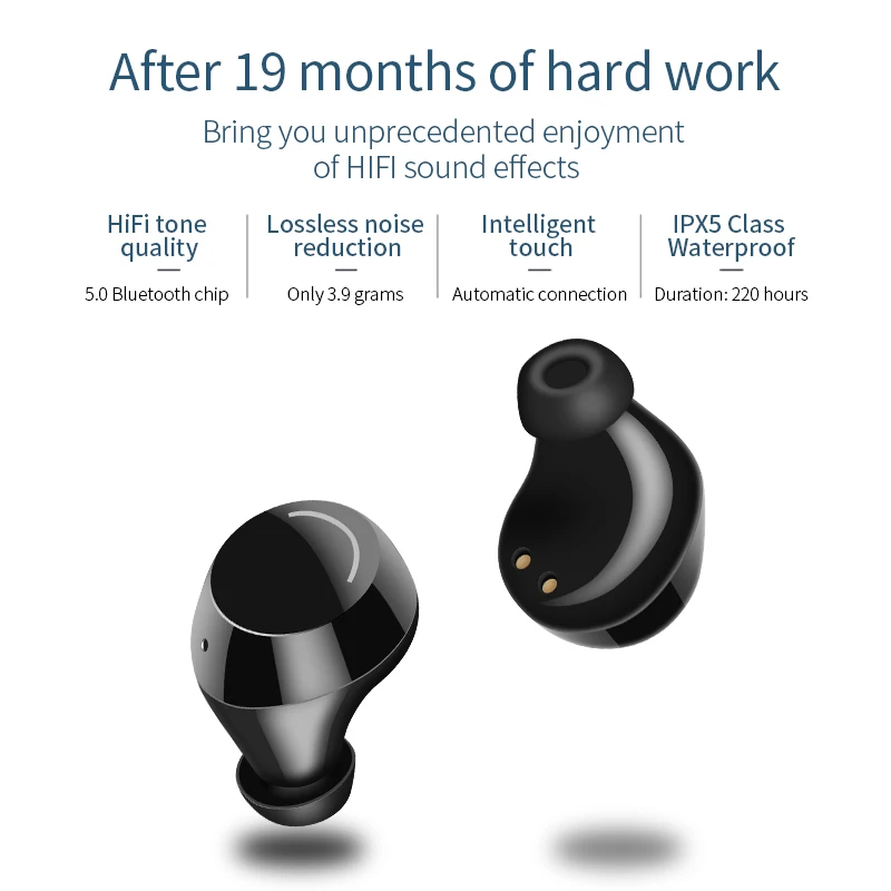 СПЦ V5.0 Mini Bluetooth наушники 3d стерео Беспроводной Headphons Спорт Handsfree HiFi глубокий бас