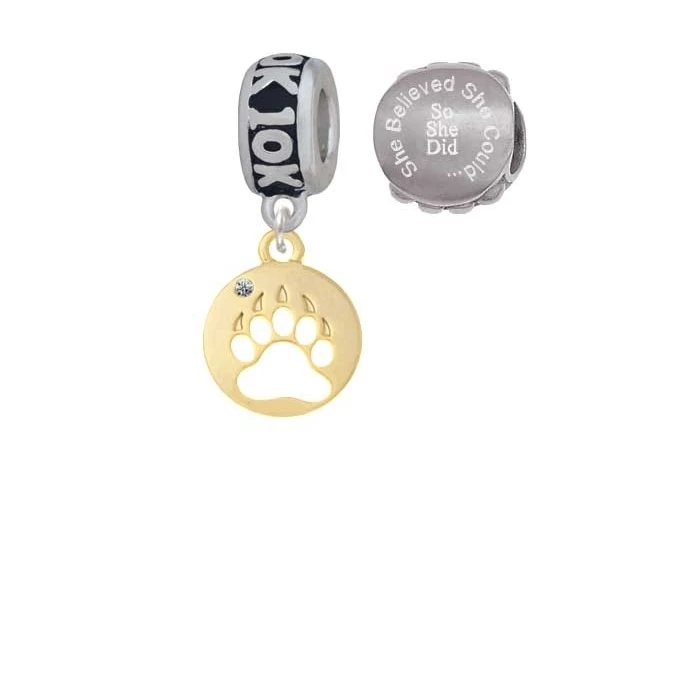 Goldtone Bear Paw Silhouette 10 K Run она считала что может очаровать бусы (набор из 2)| |