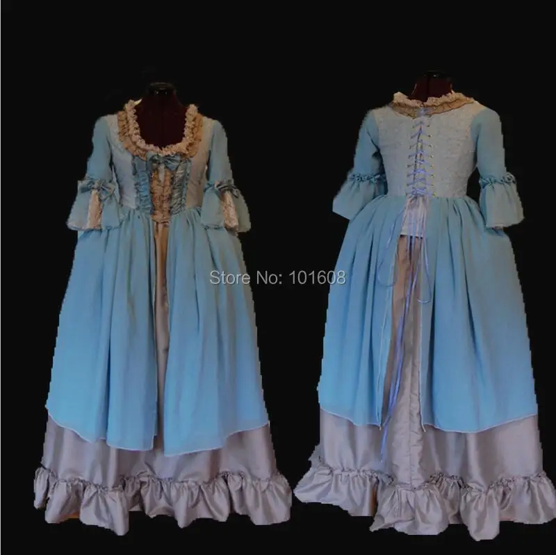 Tailored!Royal Blue Court Rococo Colonial Duchess Princess Civil war 18th Marie Antoinette DRESS Victorian dresses HL-398 |