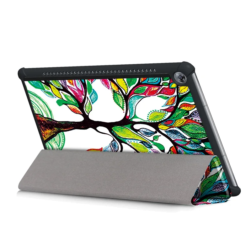 Для Huawei Mediapad M5 10 8 дюймов Чехлы три сложения Стенд кожаный чехол в шелковой