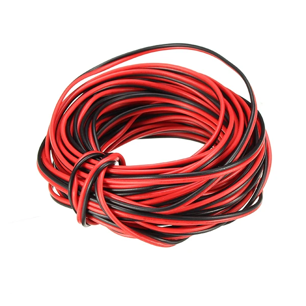 LUSTREON 10 м Луженая Медь 22AWG 2 Pin Красный Черный DIY ПВХ Электрический кабель провод для