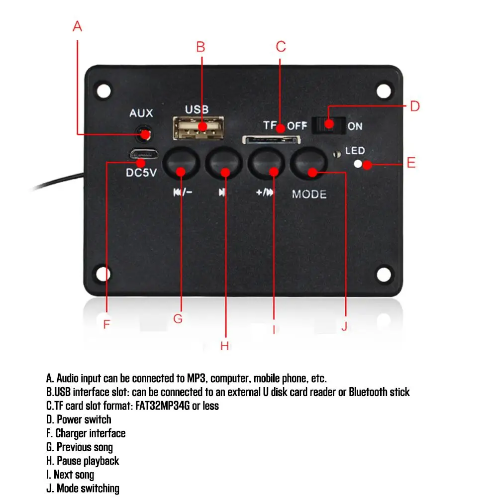 Перезаряжаемая батарея с Bluetooth 5V цифровой усилитель мощности высокой сабвуфер