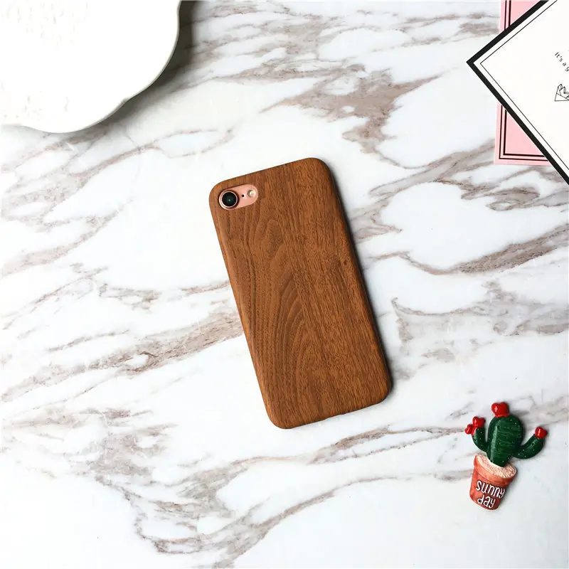 Natural Wooden Grain Soft Case For iPhone 6 6s 6plus 6splus 7 7plus 8 8plus X Cover Leather TPU Wood Business Phone | Мобильные