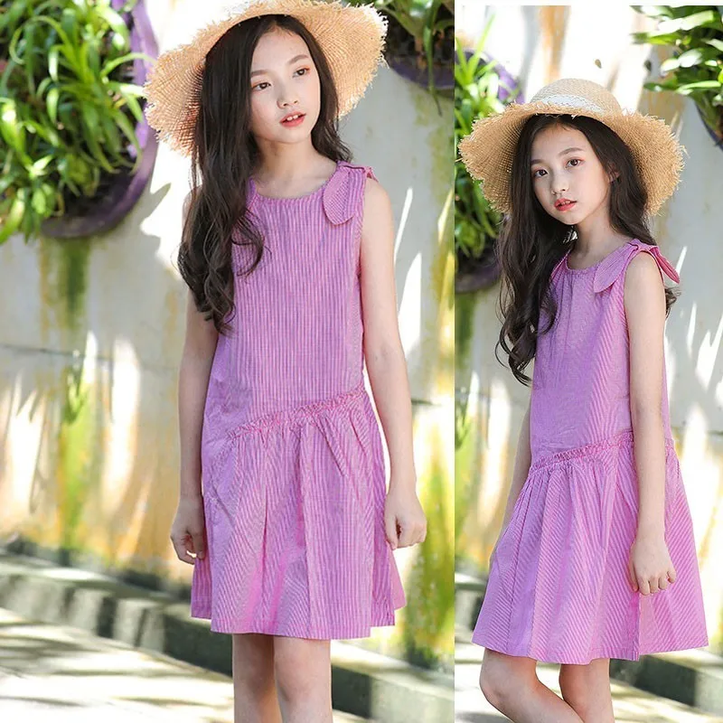Toddler Kids Baby Girls Dresses Summer 2019 Size 10 12 14 16 Red School Bow Dress For Casual Clothing Children Clothes | Детская одежда