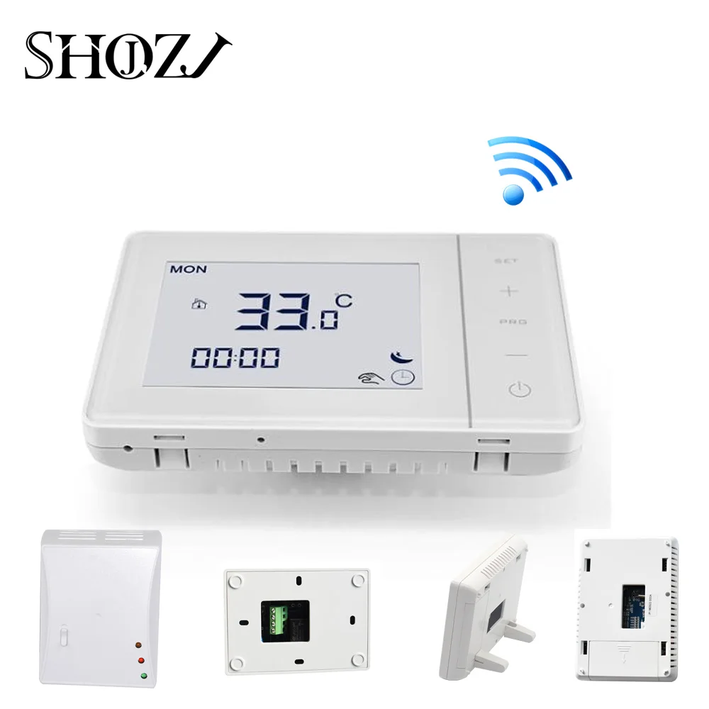 wireless Control of Adjustable Gas Boiler with Receiver RF transmitter Mounting Plate digital temperature controller smarthouse |
