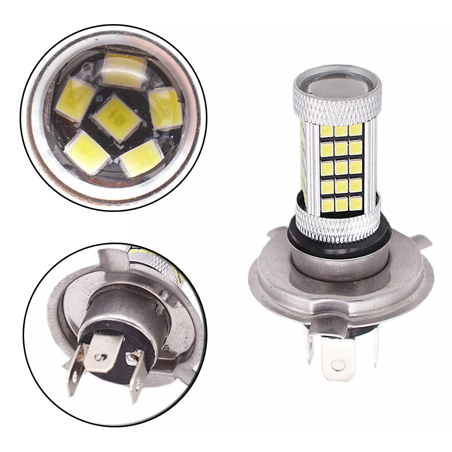 

4-side White 6000K H4 9003 HB2 66-LED 12V-24V Hi/Lo Beam Headlight Fog Lamp Driving Light Bulb for Motorcycle Cars Truck