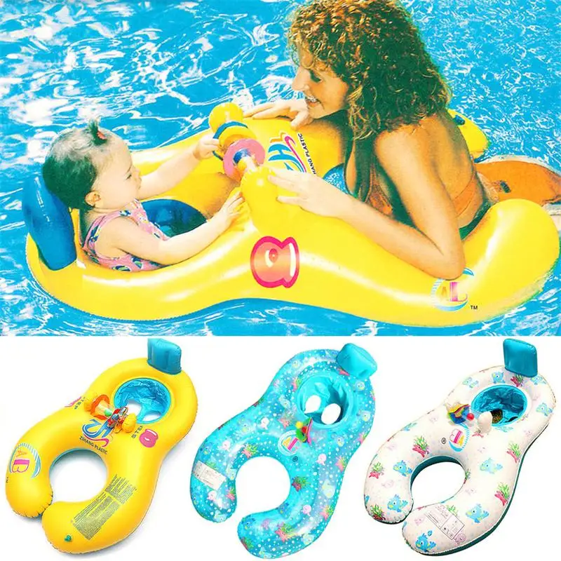 

Матери дети надувное кольцо плавательный круг ребенок плавающий двойной бассейн аксессуары надувные колеса плавательный тренажер круги