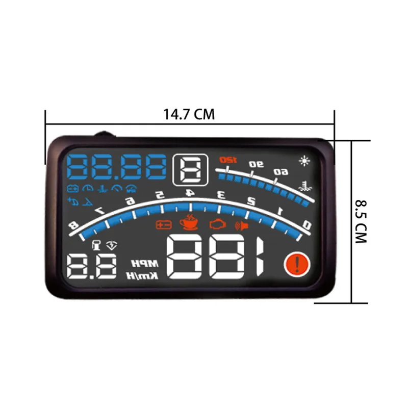 4E 5 &quotАвтомобиль HUD Дисплей автомобиля OBD2 II EUOBD превышение скорости