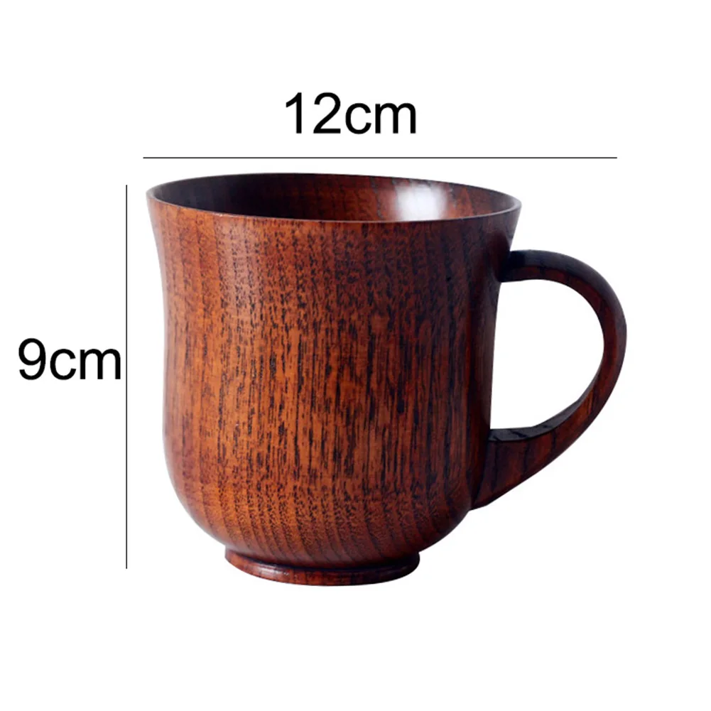 

Natural Wooden Cup Mug Handmade Breakfast Coffee Tea Beer Wine Juice Milk Water Wood Cups Bar Kitchen Saucer Spoon Set Gift