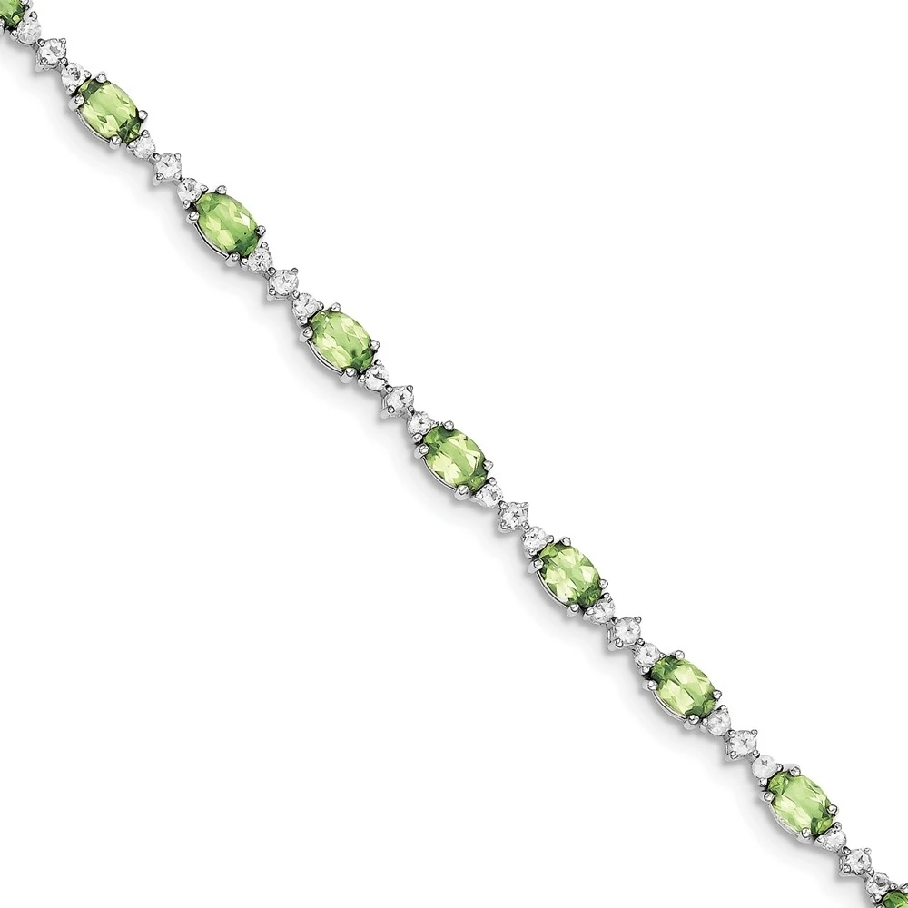 Серебряный Перидот белого и синего цвета с камнем браслет| |