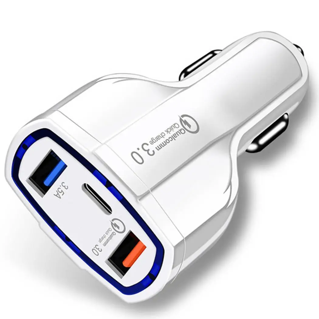 Быстрая зарядка 3 0 Dual usb type-C автомобильное зарядное устройство мобильный