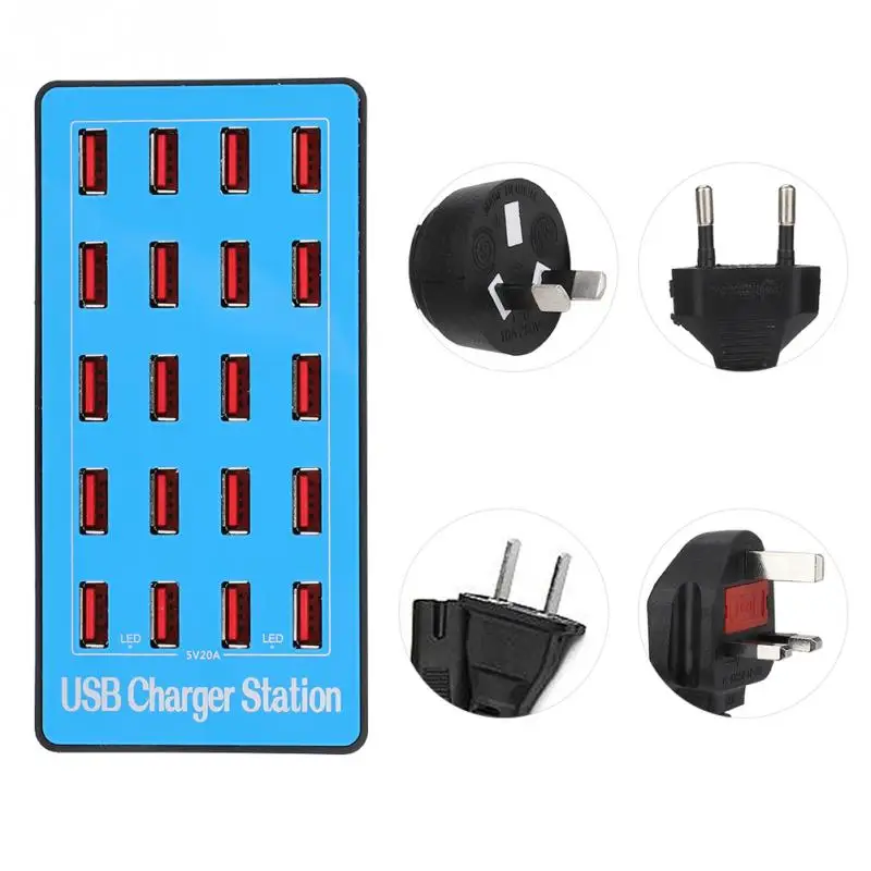 Многоуровневая защита 20 портов USB концентратор 20A 5V большой выход зарядная