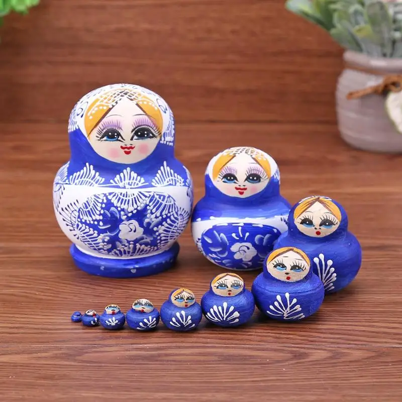 

5/10pcs Wood Matryoshka Paint Girls Wood Russian Nesting Dolls Set Novelty Toys Home Decoration Ornament Gifts Funny Games