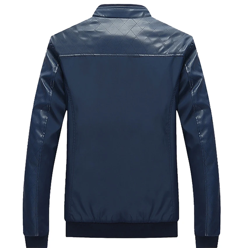 Mountainskin 5XL Весна Новый Для мужчин PU лоскутные куртки Повседневное тонкие мужские