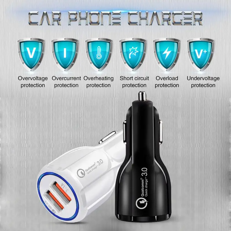 3.1A автомобильное микро USB зарядное устройство Быстрая зарядка 3 0 для мобильного