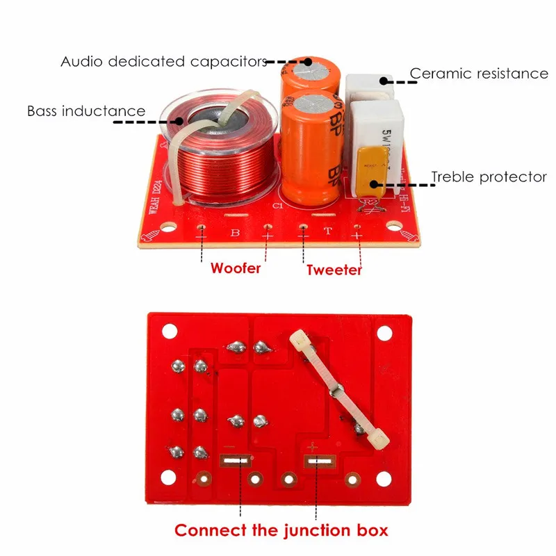 LEORY динамик с частотным разделителем 2 сторонний тройной бас книжная полка звук