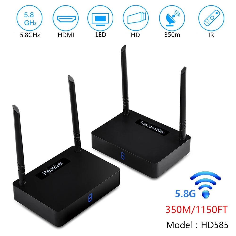 Measy HD585 350M 5 8 ГГц каналов TV беспроводной SD аудио видео передатчик приемник HD