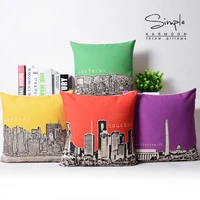 modern city new york las vegas building linen pillow case cushion case 18x18 soft room gifts single sides printing