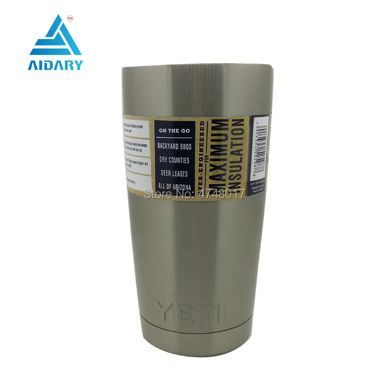 AIDARY YETI Тип Rambler 20 oz Нержавеющая сталь вакуум изолированный стакан с крышкой