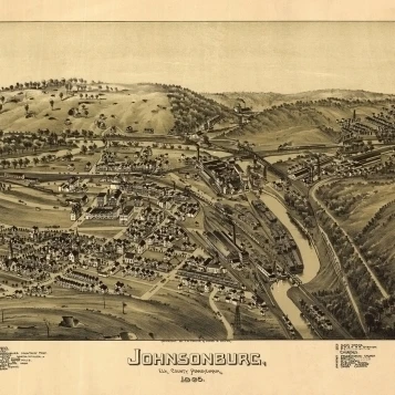 Старая карта Johnsonburg Pennsylvania 1895 Elk County постер печать (18x24)|Таблички и знаки| |