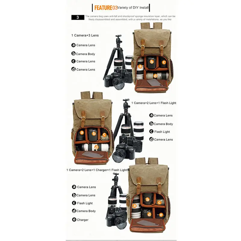 

Hot TTKK Batik Canvas Camera Backpack Outdoor Waterproof Bag Multi-Functional Photography Bag For Most Digital Slr B