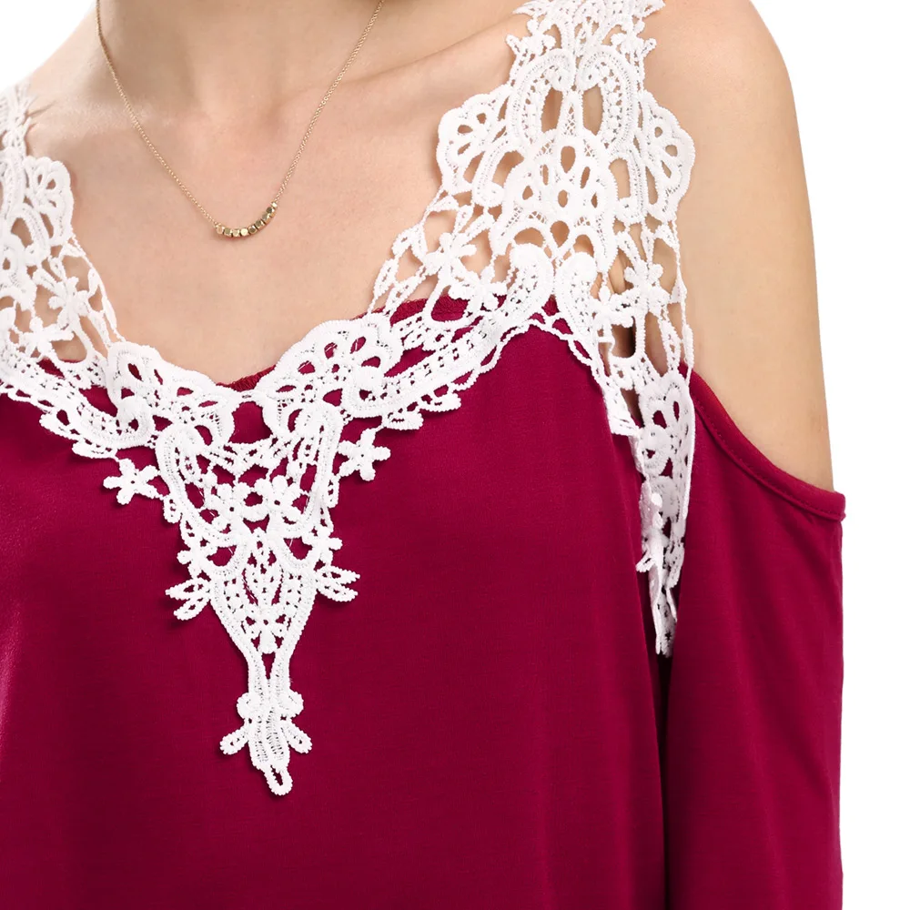Винтажный Топ Chemise Femme белая кружевная черная Ретро блузка сексуальная Женская