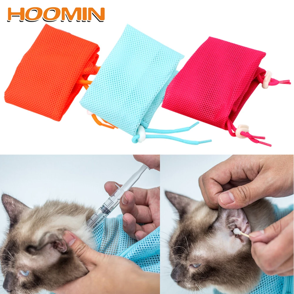 

HOOMIN сетчатый купальный мешок для кошки косметичка принадлежности регулируемые моющие сумки для кошек инъекции против царапин укуса Многоф...