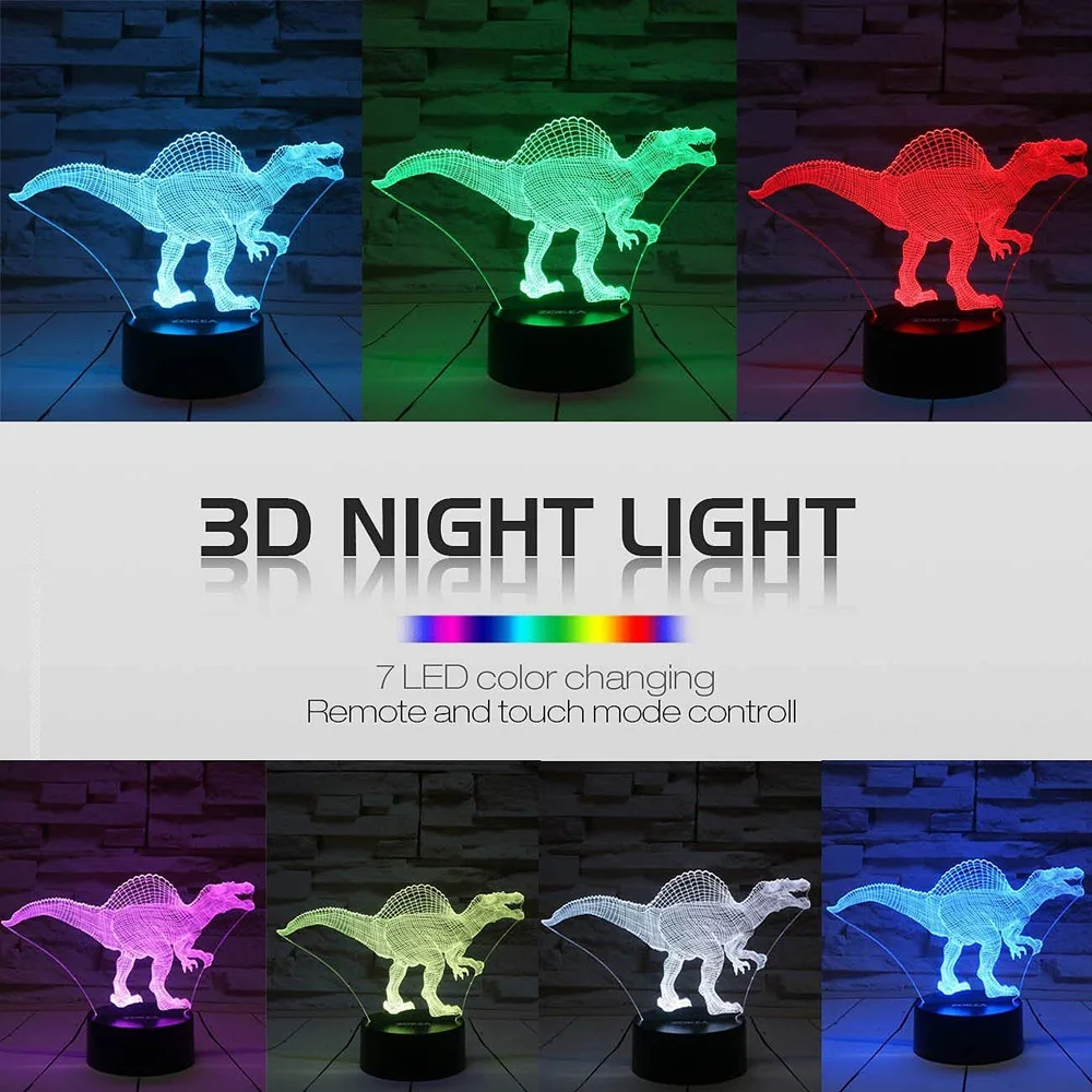 Ночной светильник 3D лампа 7 цветов меняющийся светодиодный с умным Пресс &