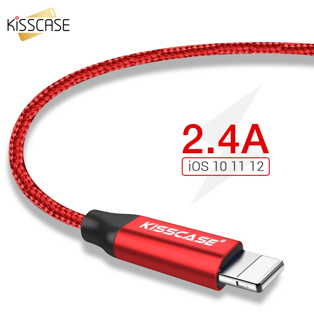KISSCASE USB кабель 2 4 A Быстрая зарядка для iPhone Micro samsung Galaxy huawei type C зарядное устройство