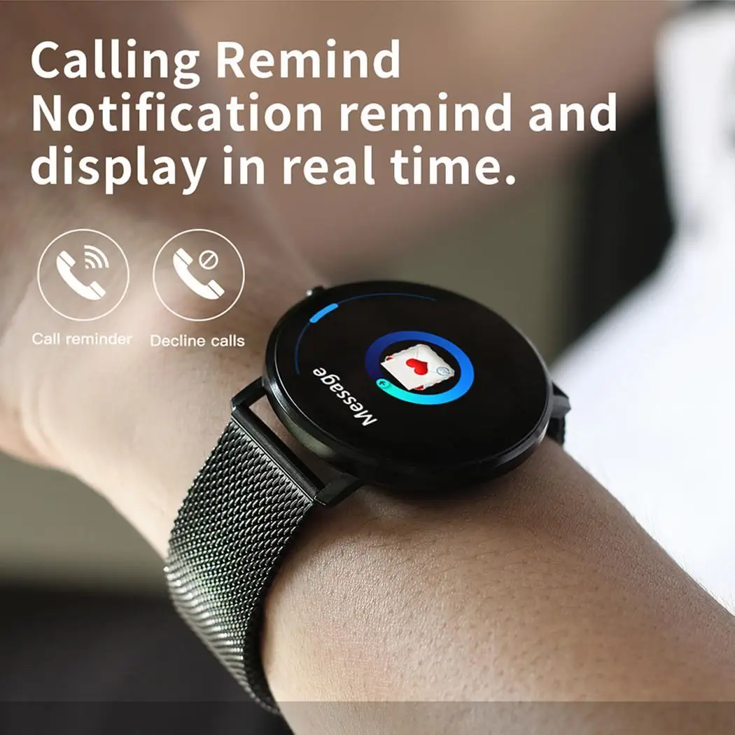 Смарт часы водонепроницаемый металлический Bluetooth браслет сердце 1 22 дюймов TFT