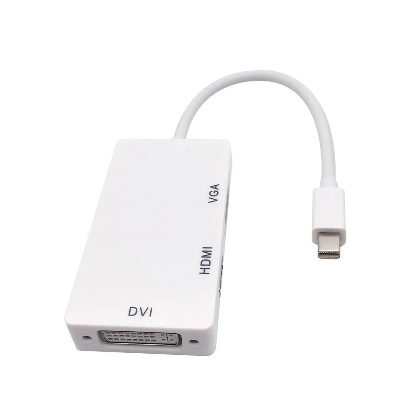 3 в 1 Mini Display Port MINI DP Male To HDMI DVI VGA Женский адаптер конвертер кабель для Apple MacBook |