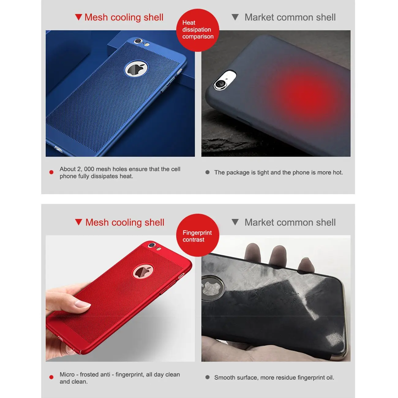 Ультратонкий чехол для телефона с теплоотводом для iPhone 7 8 6 6s plus 5 5s SE X XS MAX XR, жесткий чехол из матового PC с задней стороны, с дыхательным покрытием.