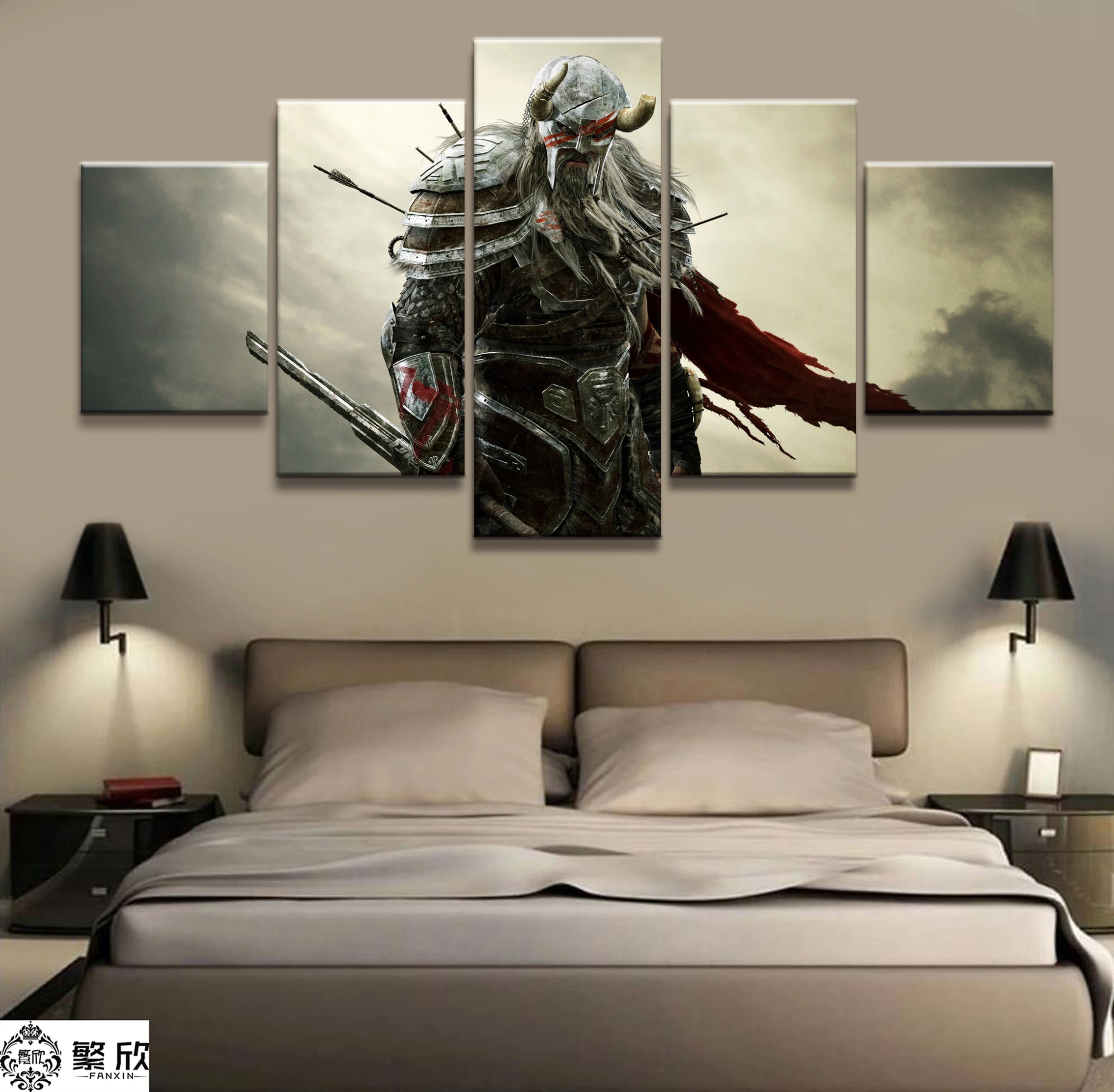 Модульная Картина на холсте для домашнего декора 5 шт. картина из свитки V Skyrim Game