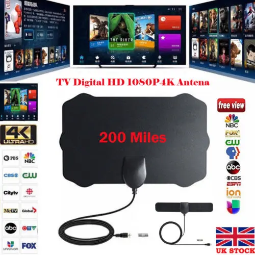 ТВ антенна 200 миль цифровая HD Skylink 4K комнатный телевизор универсальная 4 м